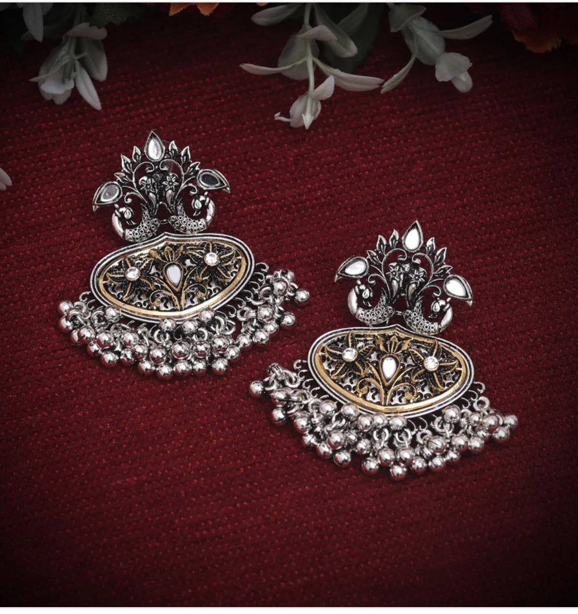 Gold & Silver Color Oxidised Earrings/ Oxidised Earrings/ Gifts for her