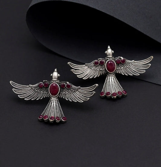 Pink Colour Oxidised Earrings / Jhumka/ Earrings / Peacock design Earrings/ Gifts for her