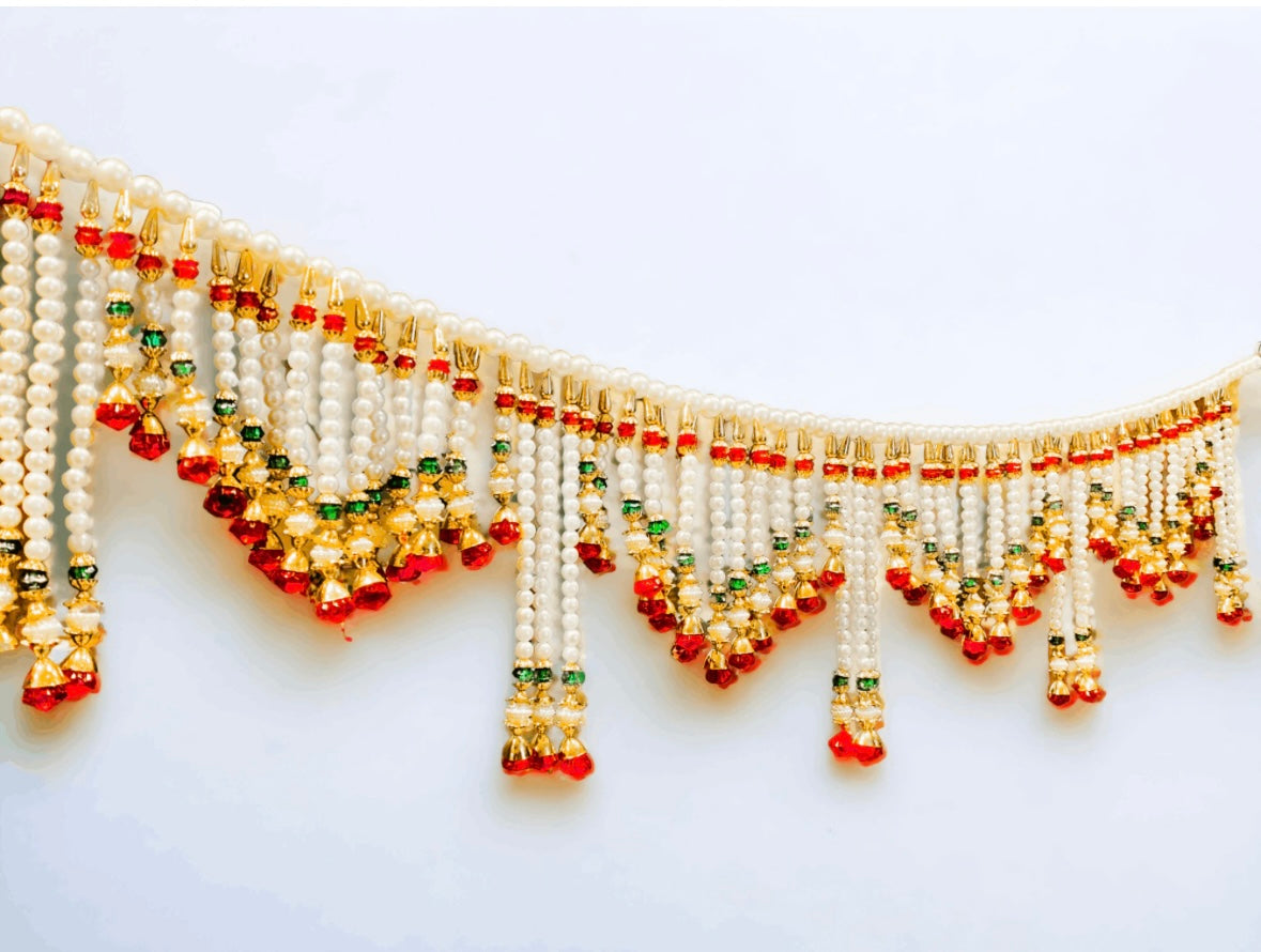 Crystal Pearls Door Hanging Toran, Bandhanwal, For Front Door/Temple/ Festival Decor/ Home Decoration