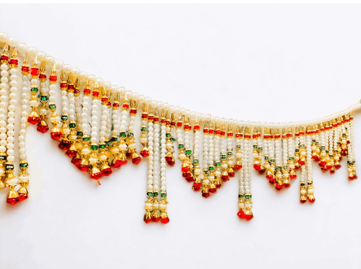 Crystal Pearls Door Hanging Toran, Bandhanwal, For Front Door/Temple/ Festival Decor/ Home Decoration