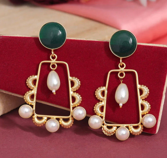 Green Color Amrapali Earrings