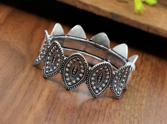 Silver Color Oxidised Bracelet