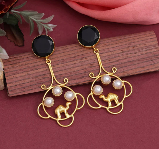 Black Color Amrapali Earrings