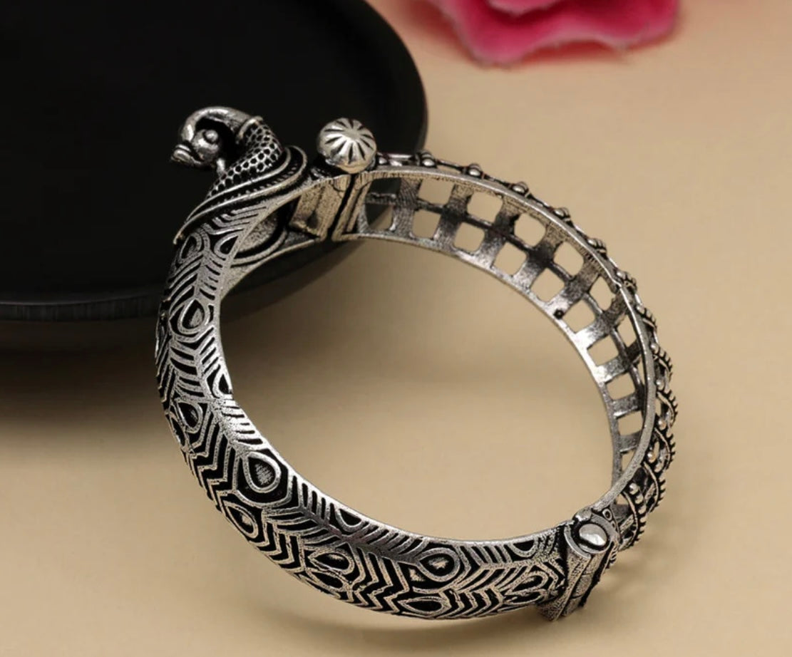 Silver Color Oxidised Bracelet