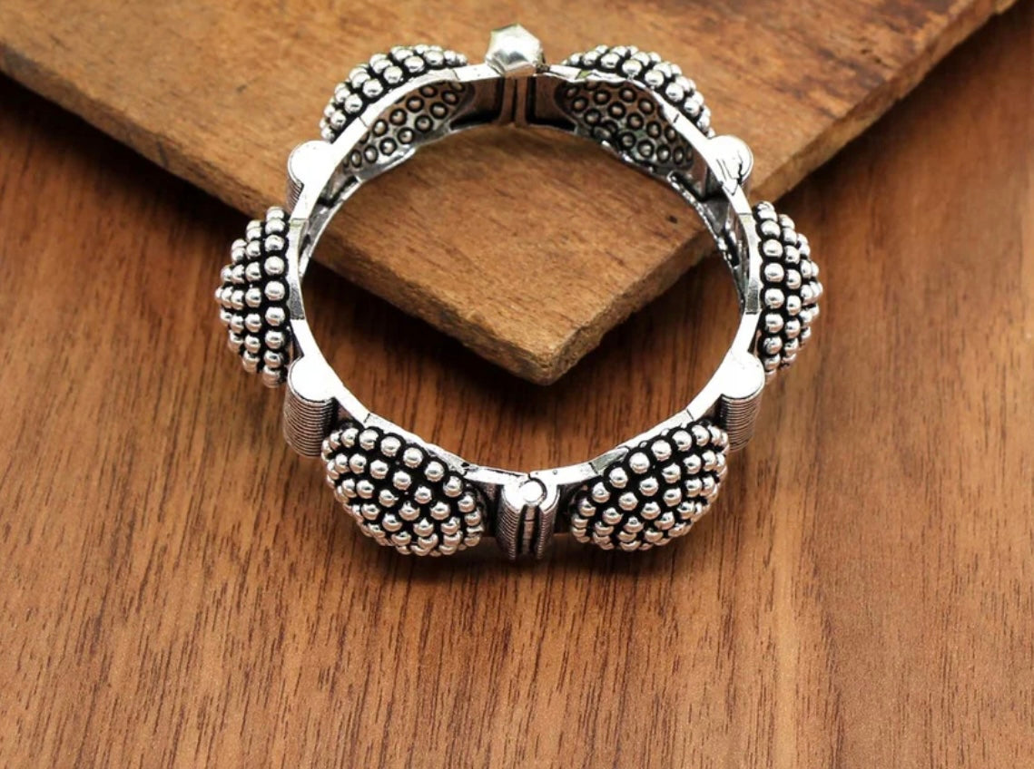 Silver Color Oxidised Bracelet