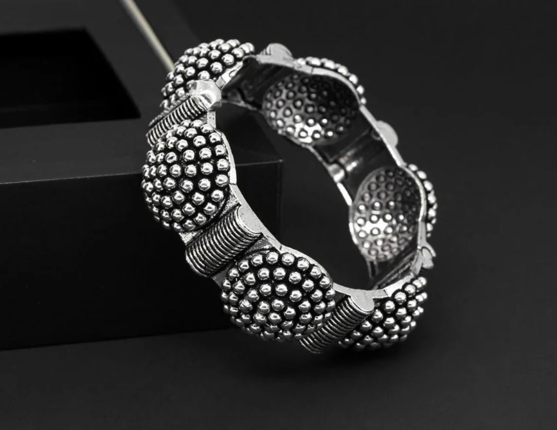 Silver Color Oxidised Bracelet