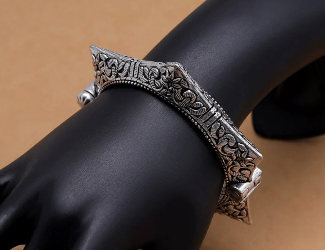 Silver Color Oxidised Bracelet